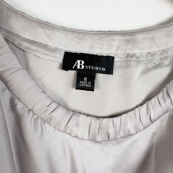 AB Studio Grey Charcoal Belted Zipper Sleeveless Dress‎ Sz 6 - Picture 4 of 9